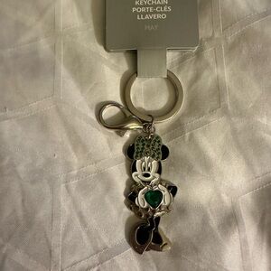 Disney Green and Silver Minnie Mouse Keychain